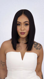 Lace Front Roberta Curta Castanho Escuro 13x6