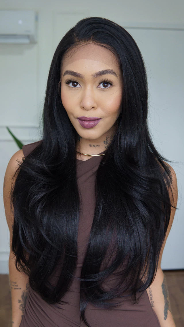 Lace Front Michele Castanho Escuro 13x4