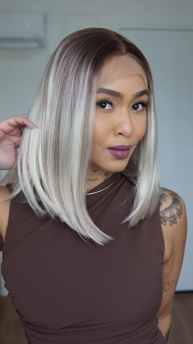 Lace Front Rita Platinada 13x6
